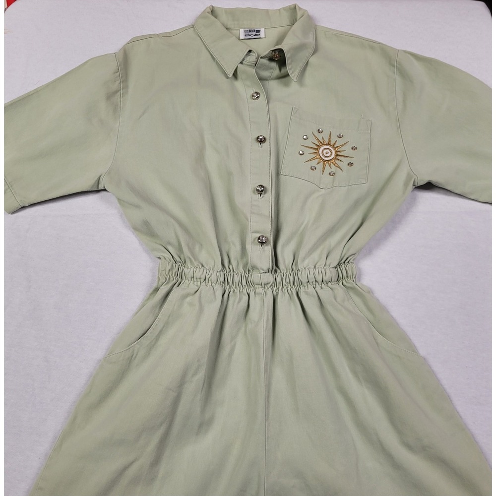 Rio Inc Women's Green Short Sleeve Shorts Romper (Size - See Measurements)